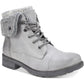 Botas femininas White Mountain Sandro Combat de couro sintético com sola dentada, cinza, tamanho 8 M