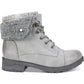 Botas femininas White Mountain Sandro Combat de couro sintético com sola dentada, cinza, tamanho 8 M
