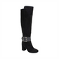 Bota feminina White Mountain Katrina Tall, preta, tamanho 8 M