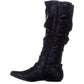 Botas de montaria femininas Cliffs By White Mountain Fairfield com bico amendoado e cano médio, cinza, tamanho 8,5 M