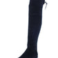 Botas Marc Fisher femininas com zíper e bico fino, salto bloco e bico amendoado, pretas, tamanho 5 M