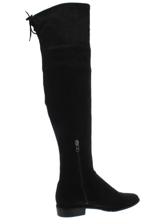 Botas Marc Fisher femininas com zíper e bico fino, salto bloco e bico amendoado, pretas, tamanho 5 M