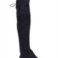 Botas Marc Fisher femininas com zíper e bico fino, salto bloco e bico amendoado, pretas, tamanho 5 M