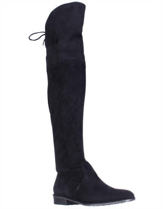 Botas Marc Fisher femininas com zíper e bico fino, salto bloco e bico amendoado, pretas, tamanho 5 M