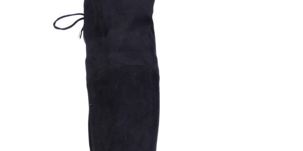 Botas Marc Fisher femininas com zíper e bico fino, salto bloco e bico amendoado, pretas, tamanho 5 M