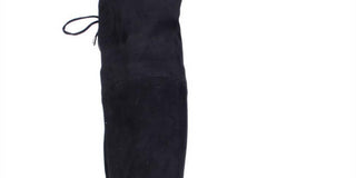 Botas Marc Fisher femininas com zíper e bico fino, salto bloco e bico amendoado, pretas, tamanho 5 M