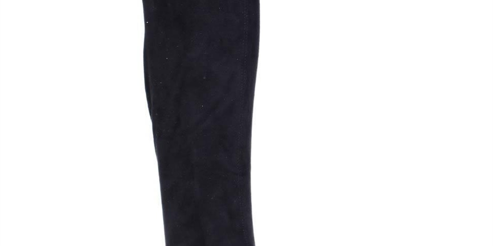 Botas Marc Fisher femininas com zíper e bico fino, salto bloco e bico amendoado, pretas, tamanho 5 M
