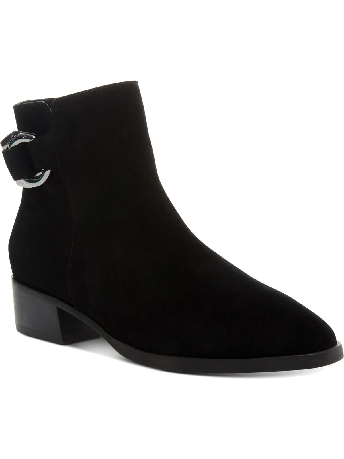 Steve Madden Sapatos Femininos Ringer Couro Biqueira Fechada Botas Fashion Preto Tamanho 10 M