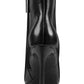Nine West Botas de couro femininas pretas com plataforma acolchoada Querida, bico fino e zíper, tamanho 9 M