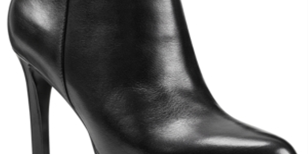Nine West Botas de couro femininas pretas com plataforma acolchoada Querida, bico fino e zíper, tamanho 9 M