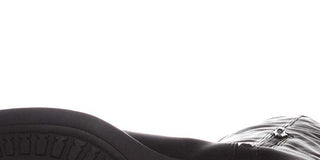 Botas femininas American Rag pretas com fivela e zíper, bico redondo, salto bloco, 6 m