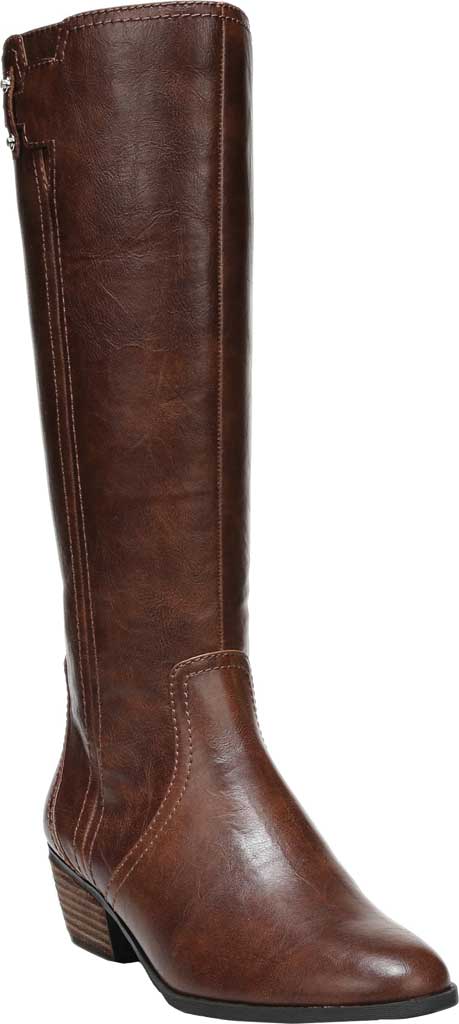 Bota feminina Dr. Scholls Brilliance Knee High em Whisky Wde Calf Brown, tamanho 8,5