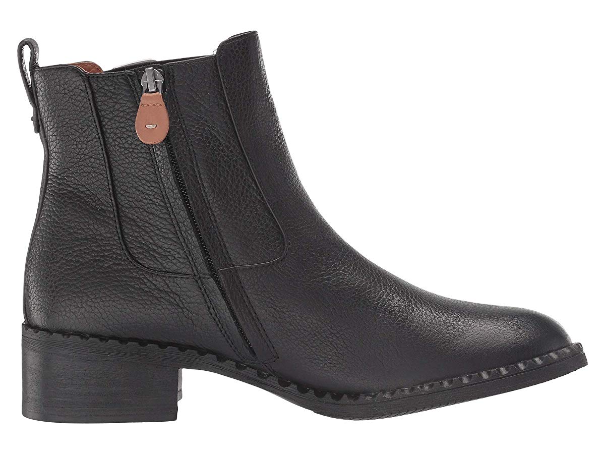 Gentle Souls Sapatos Femininos Chelsea com Fivela Melhor, Couro, Biqueira Fechada, Tornozelo, Preto, Tamanho 6,5 M