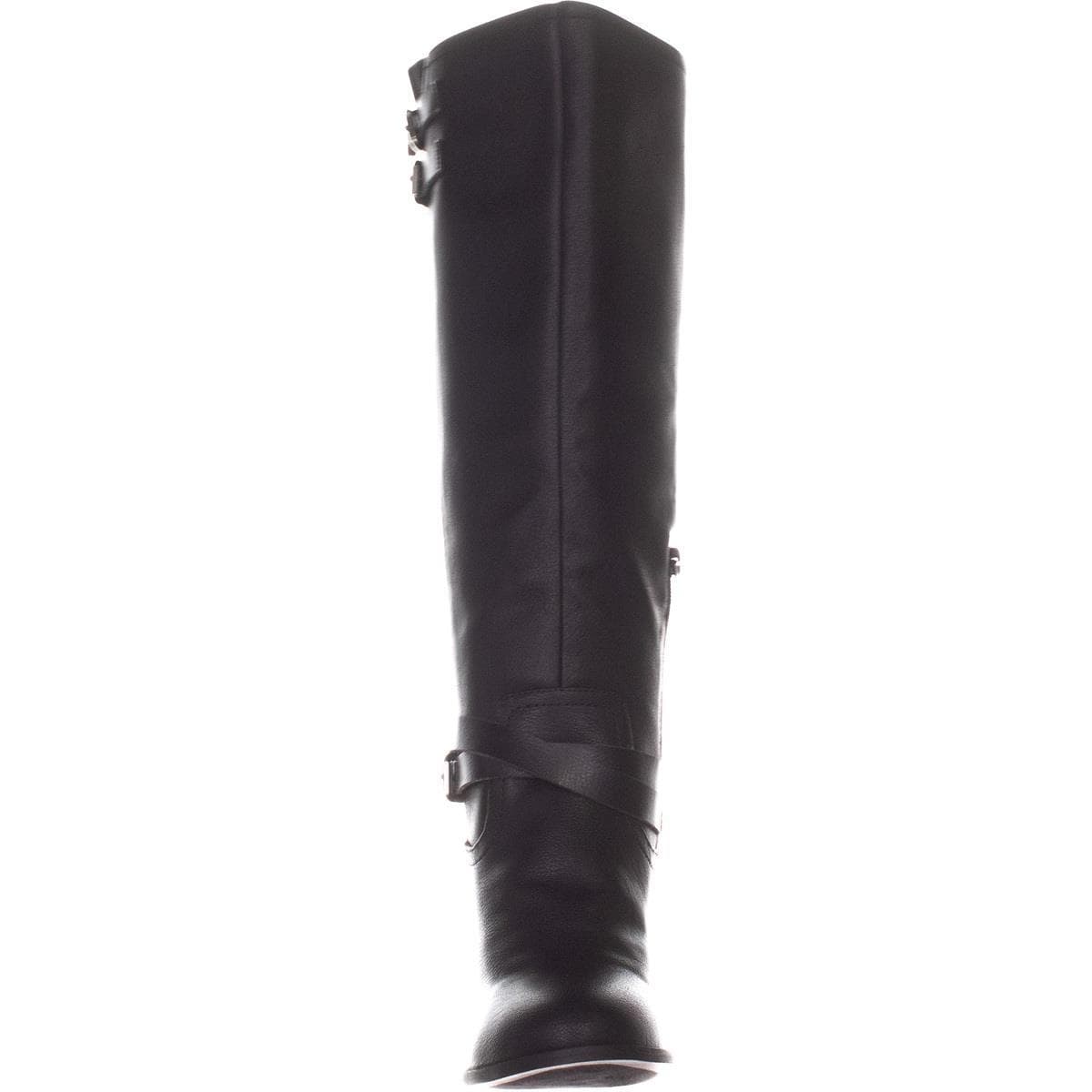 Botas femininas Madden Girl Edrea Almond Toe até o joelho, tamanho 9,5, pretas