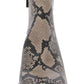 Bota feminina Sun Stone com estampa animal bege, bico fino, salto bloco e zíper, 8,5