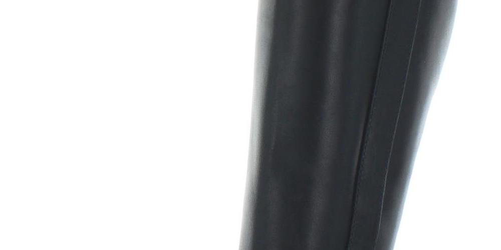 Botas de montaria femininas Ralph Lauren Bernadine em couro, pretas, tamanho 5 B