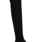 Botas femininas Sun + Stone Allicce de cano largo acima do joelho, tamanho 9, pretas