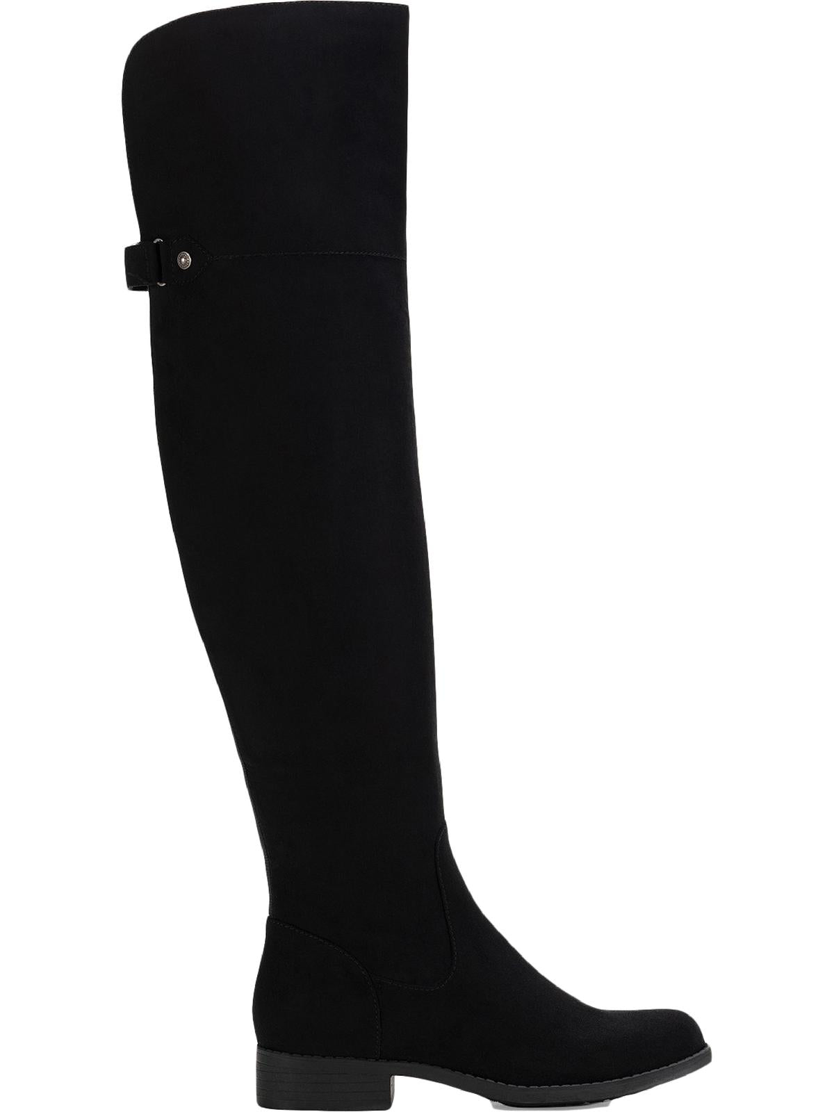 Botas femininas Sun + Stone Allicce de cano largo acima do joelho, tamanho 9, pretas
