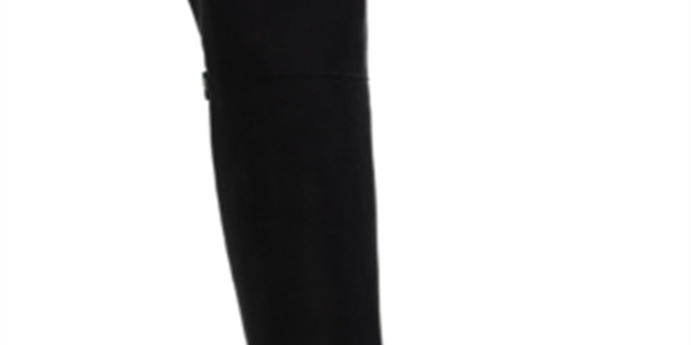 Botas femininas Sun + Stone Allicce de cano largo acima do joelho, tamanho 9, pretas