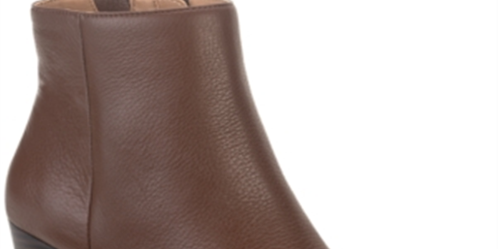 American Rag Botas femininas de couro marrom com amortecimento e conforto Eryn, bico fino, salto bloco e zíper, 6 m