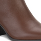 American Rag Botas femininas de couro marrom com amortecimento e conforto Eryn, bico fino, salto bloco e zíper, 6 m
