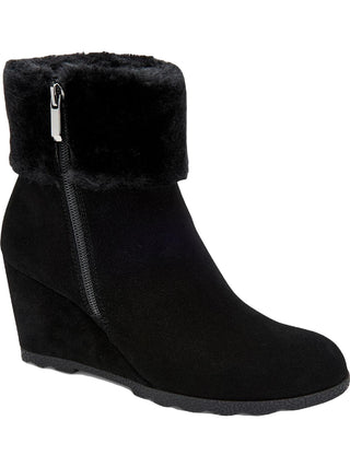 Botas Alfani Oreena Femininas de Camurça Sintética para Clima Frio, Pretas, 6 Médias
