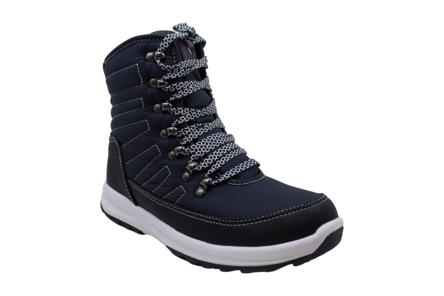 Botas femininas Khombu Elsa de pele sintética com bico fechado e cano curto para clima frio, azul, tamanho 6,5 M