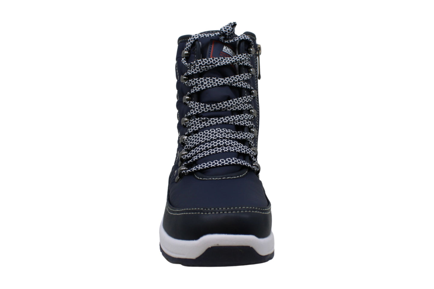 Botas femininas Khombu Elsa de pele sintética com bico fechado e cano curto para clima frio, azul, tamanho 6,5 M