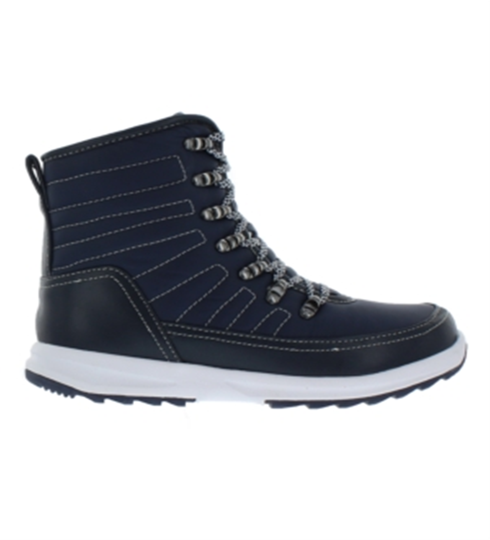 Botas femininas Khombu Elsa de pele sintética com bico fechado e cano curto para clima frio, azul, tamanho 6,5 M
