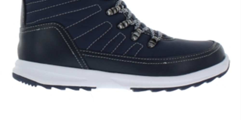 Botas femininas Khombu Elsa de pele sintética com bico fechado e cano curto para clima frio, azul, tamanho 6,5 M