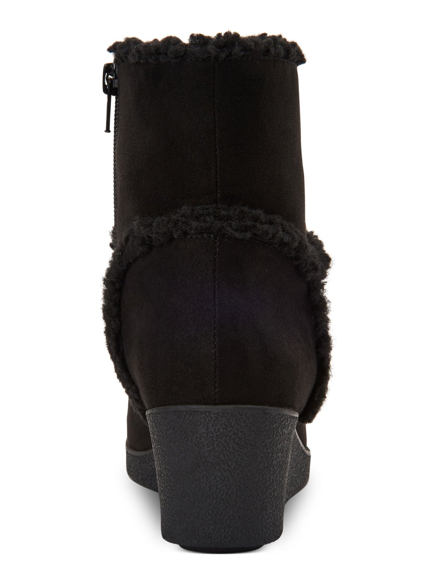 Botas femininas pretas Jordanyy bico redondo salto plataforma com zíper tamanho 10M