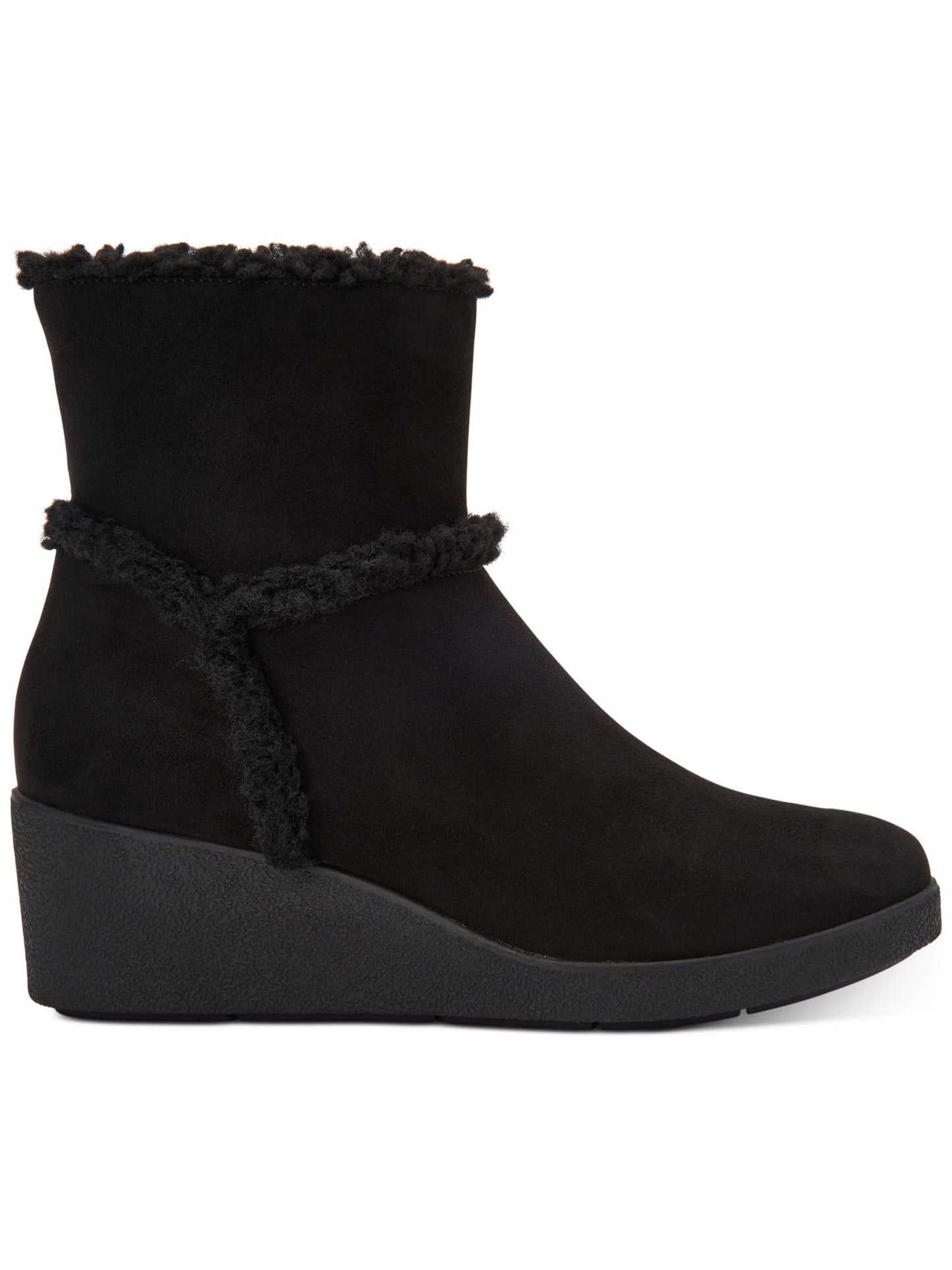 Botas femininas pretas Jordanyy bico redondo salto plataforma com zíper tamanho 10M