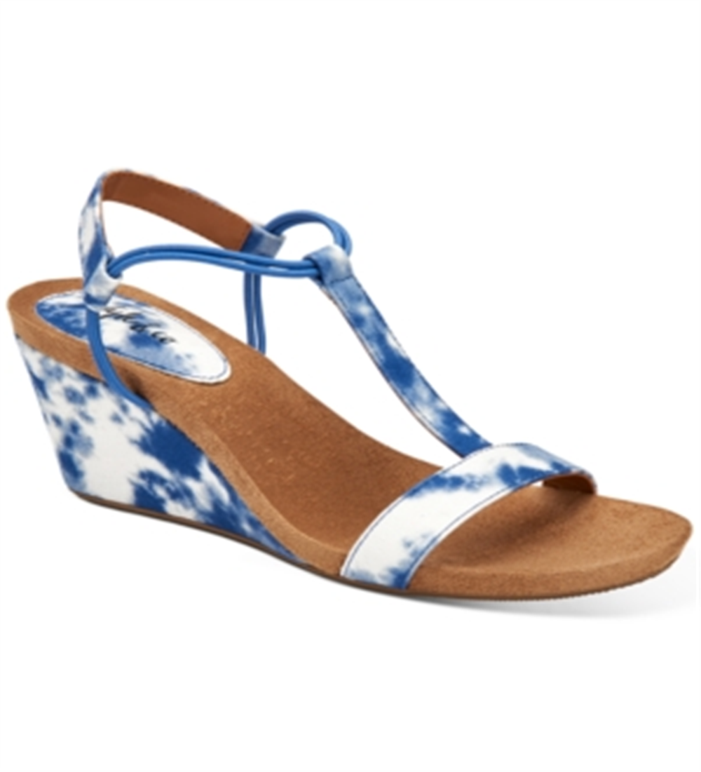 Sandálias Mulan Wedge Femininas Style &amp; Co Azul Tamanho 8,5M
