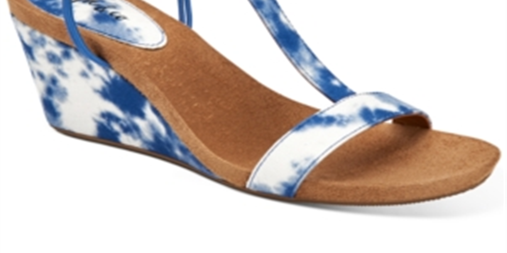 Sandálias Mulan Wedge Femininas Style &amp; Co Azul Tamanho 8,5M