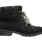 Botas femininas White Mountain Sandro de couro com bico fechado, tamanho 5,5 M, cinza