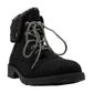 Botas femininas White Mountain Sandro de couro com bico fechado, tamanho 5,5 M, cinza