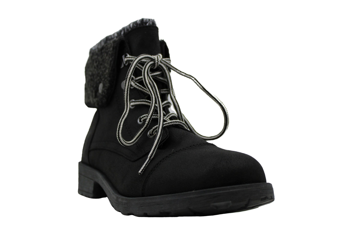 Botas femininas White Mountain Sandro de couro com bico fechado, tamanho 5,5 M, cinza