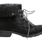 Botas femininas White Mountain Sandro de couro com bico fechado, tamanho 5,5 M, cinza