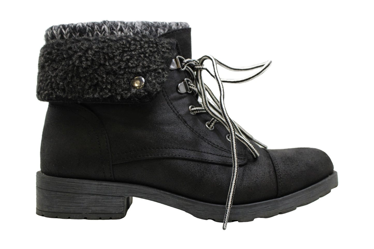 Botas femininas White Mountain Sandro de couro com bico fechado, tamanho 5,5 M, cinza