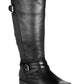 Botas de montaria Baretraps Alysha de couro sintético, femininas, largas, pretas, tamanho 7
