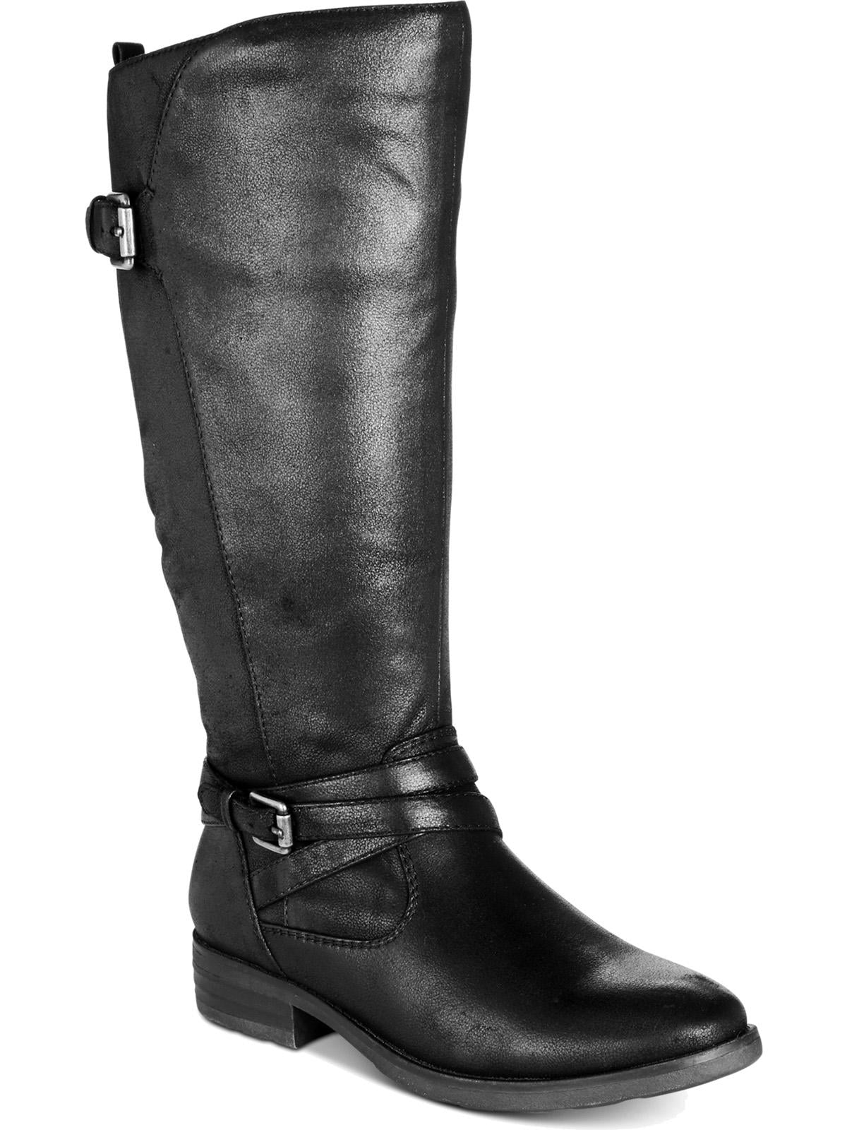 Botas de montaria Baretraps Alysha de couro sintético, femininas, largas, pretas, tamanho 7