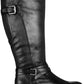 Botas de montaria Baretraps Alysha de couro sintético, femininas, largas, pretas, tamanho 7