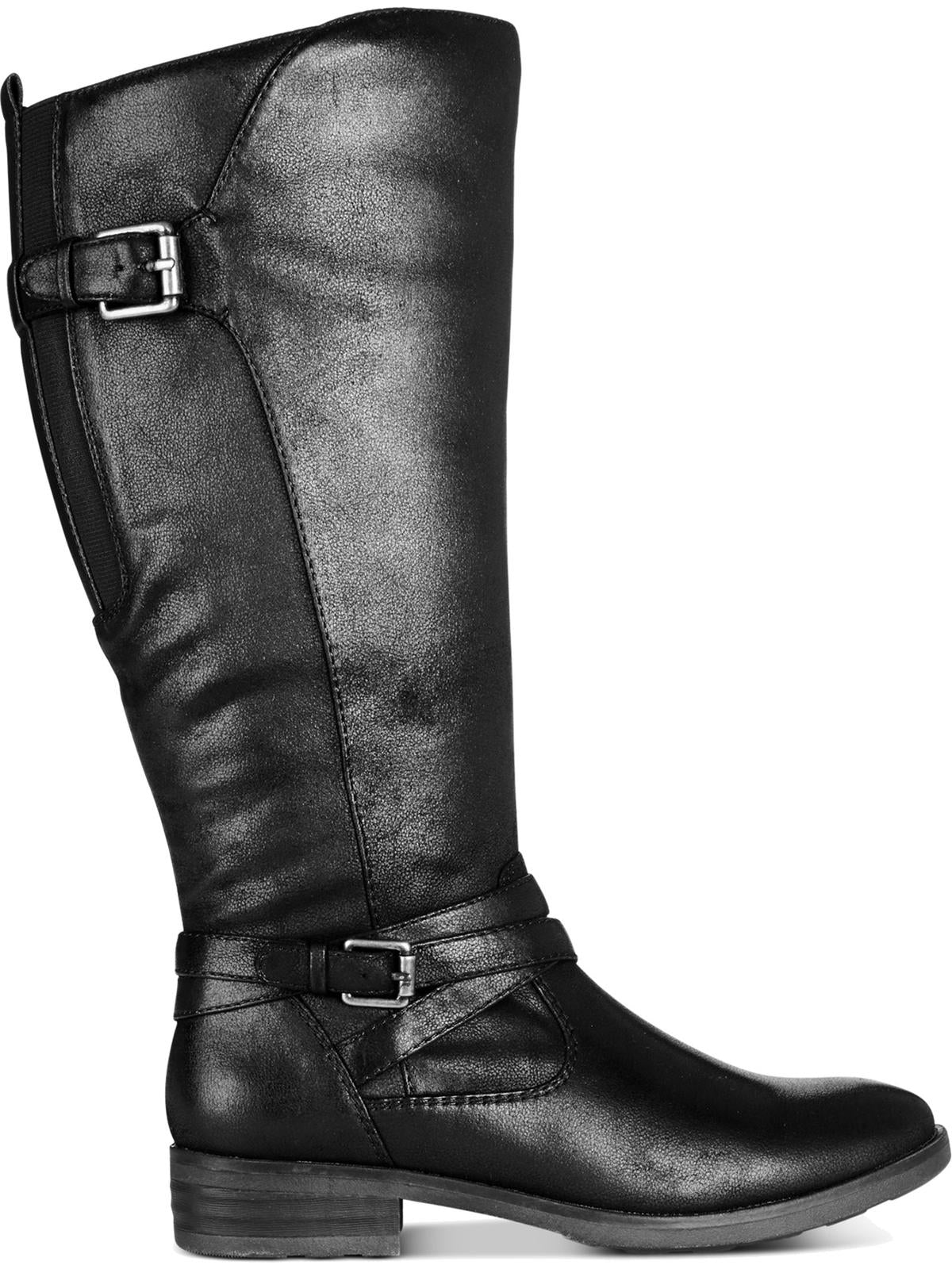 Botas de montaria Baretraps Alysha de couro sintético, femininas, largas, pretas, tamanho 7