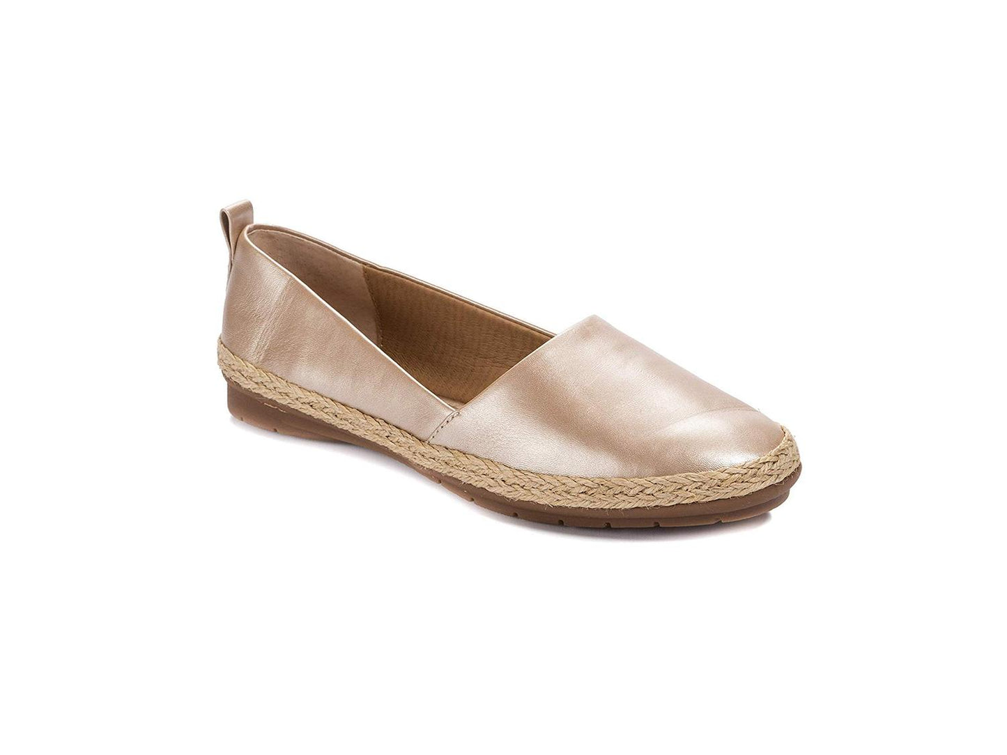 Lucca Lane Naomi Leather Sandálias Femininas Casuais com Biqueira Fechada e Slide, Douradas, Tamanho 9 M