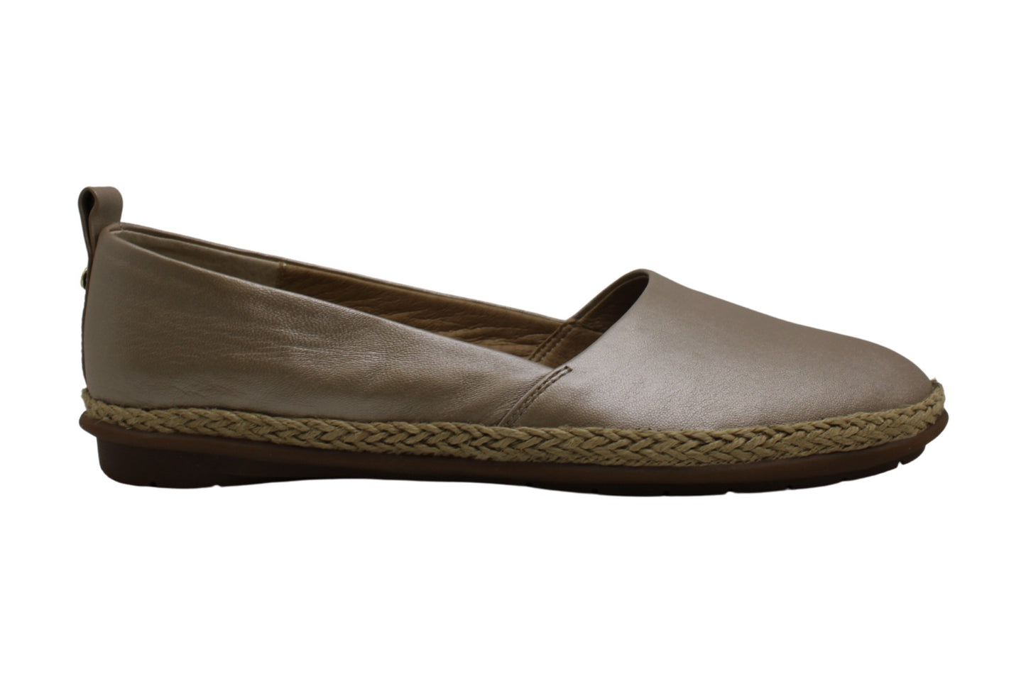 Lucca Lane Naomi Leather Sandálias Femininas Casuais com Biqueira Fechada e Slide, Douradas, Tamanho 9 M