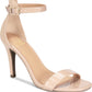Material Girl Sandálias femininas de duas peças com tira no tornozelo ajustável Blaire, bico quadrado, salto agulha e fivela, tamanho marrom 6,5 M