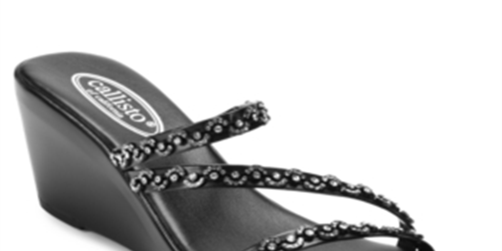 Callisto Shana Slip-on Plataforma com Tiras Pretas Tamanho 9 M