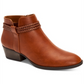 Botas femininas Style &amp; Co com recortes laterais trançados Felicity bico redondo salto bloco zíper marrom tamanho 9,5 M