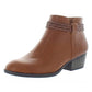 Estilo &amp; Co. Felicity feminino, bico redondo, couro sintético, liso, cor conhaque, tamanho 9M