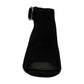 Alfani Floriss Camurça Peep Toe Sandálias Casuais com Tira no Tornozelo Pretas Tamanho 9,5